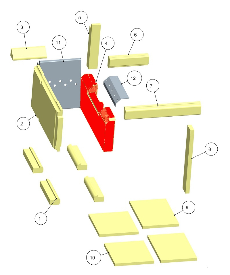 Haas+Sohn HSDH 75.5 Seitenstein rechts oben Feuerraumstein