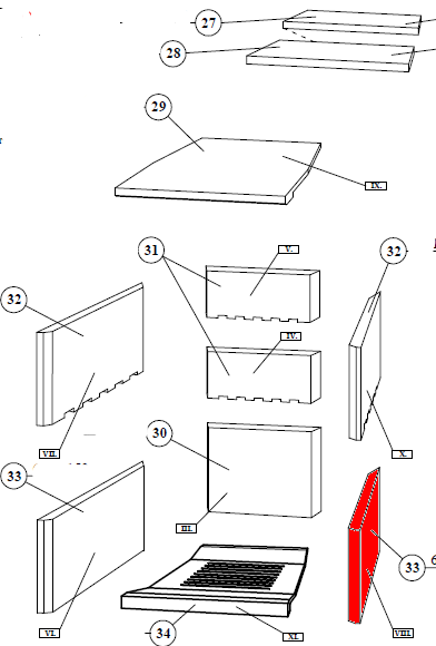 Fireplace Sydney Seitenstein rechts unten Feuerraumstein