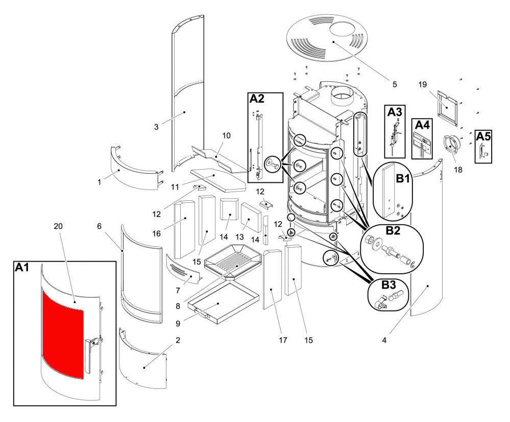 Haas+Sohn Olbia easy 209.15 Sichtscheibe Glaskeramik