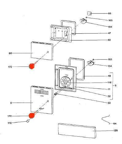 Wamsler Typ 120 Türgriff braun