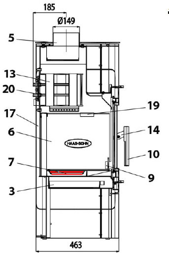 Haas+Sohn Belaqua 468.19-WT grill de foyer grille tournante