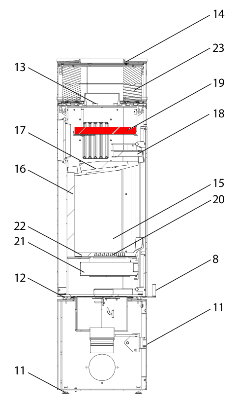 Wodtke KK 95 røgvenderplade oven