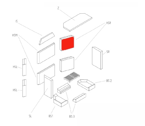 Haas+Sohn Komfort 180.18 Seitenstein rechts hinten oben Feuerraumstein