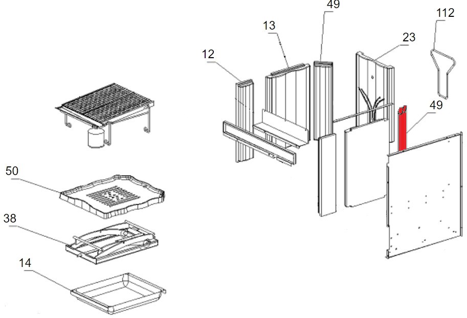 La Nordica America NE sideplade højre bagved B