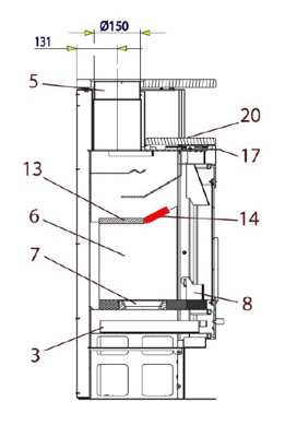 Haas+Sohn Vitorre 275.15 Déflecteur à l’avant pierre déflecteur de fumée