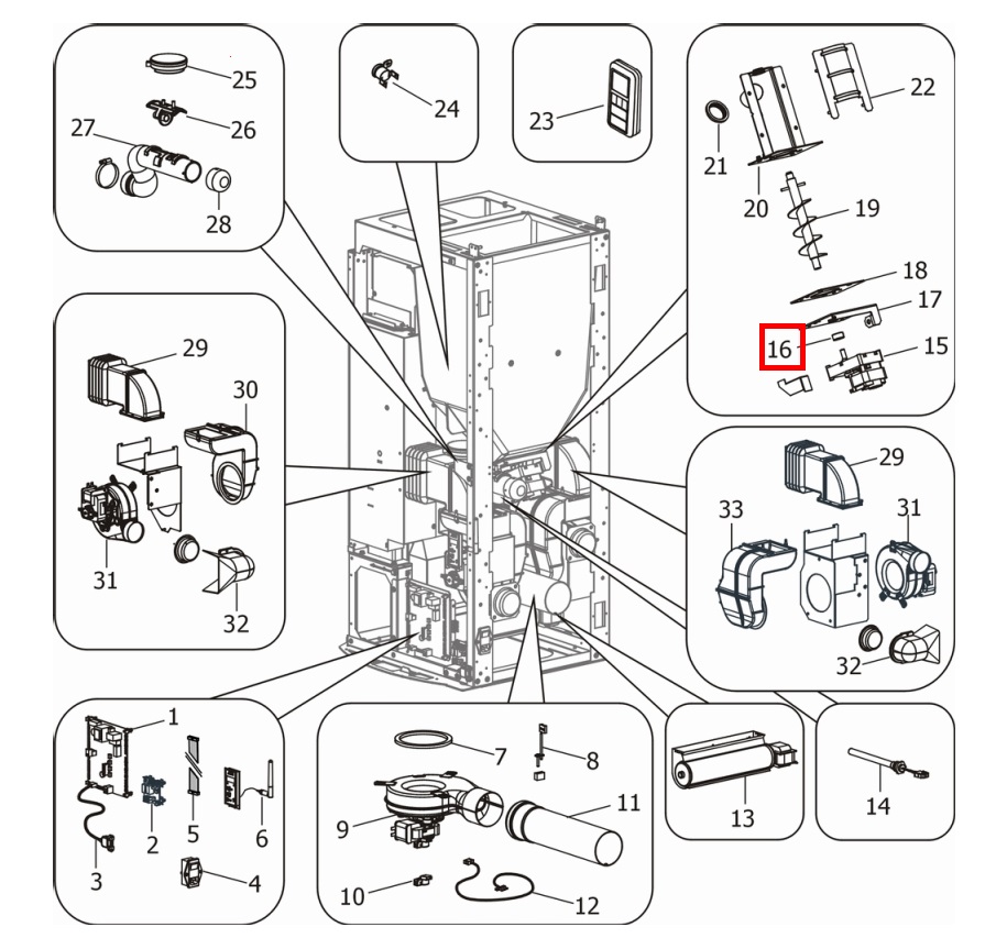 MCZ CLUB 2.0 COMFORT AIR forbindelsesstykke gearmotor