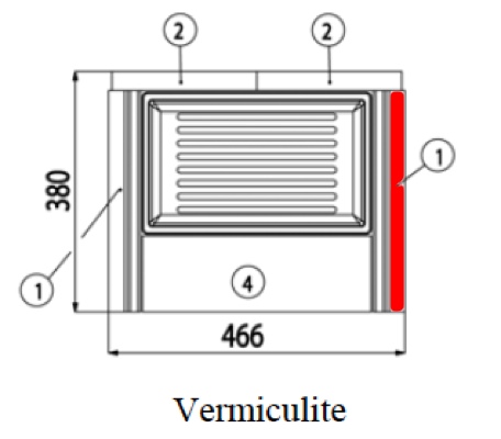 Haas+Sohn Vestre 368.19 Pierre de paroi côté à droite pierre de la chambre de combustion