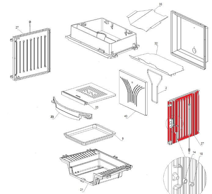 La Nordica Focolare 70 Tondo sideplade højre D