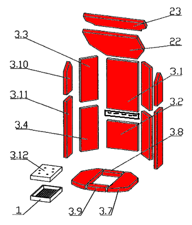 Oranier Polar 8Z Feuerraumauskleidung B Brennraumauskleidung