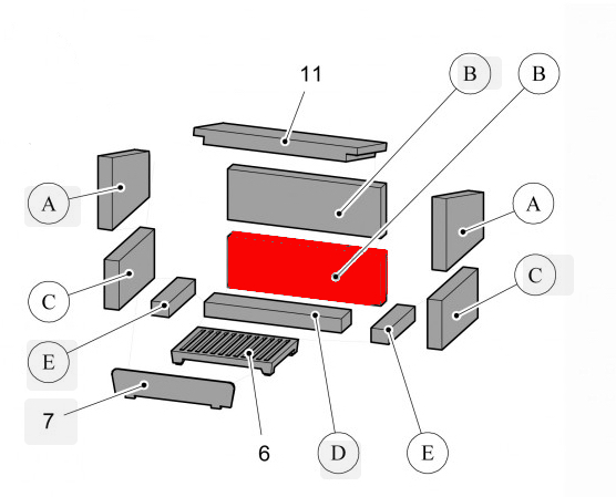  Haas+Sohn Java II 204.14 Rückwandstein unten Feuerraumstein