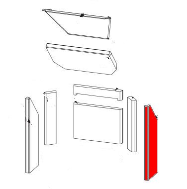 Fireplace Moderato Seitenstein rechts vorne Feuerraumstein