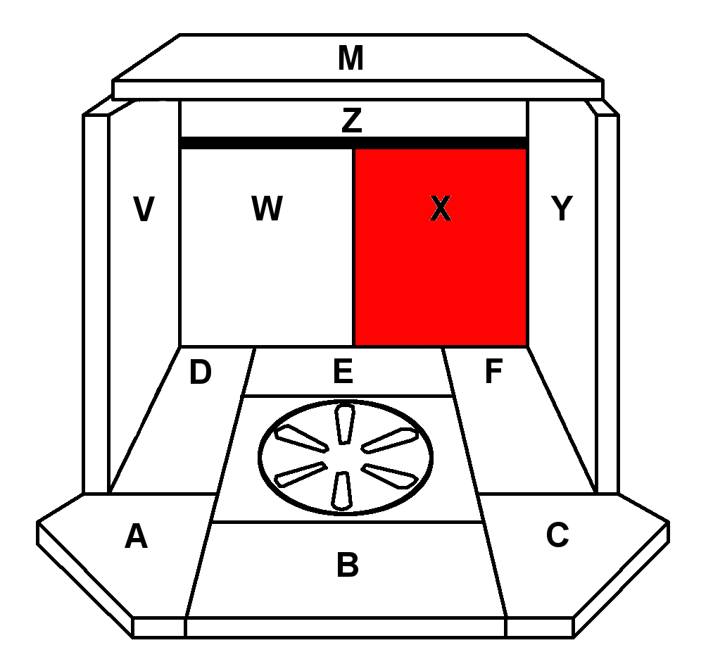 Skantherm Adano Rückwandstein rechts C Feuerraumstein