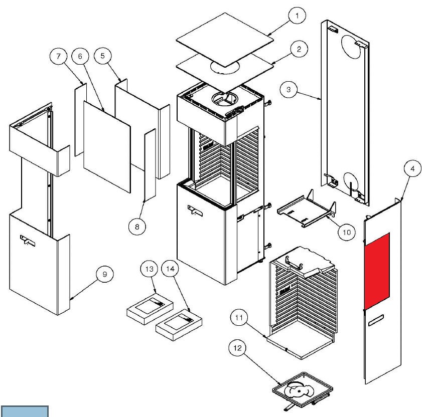 Attika Q-20 Sichtscheibe rechts hinten Schauglas