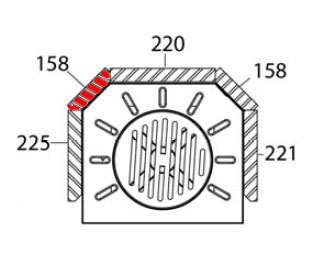 Haas+Sohn Nordal 249.17 Pierre de paroi côté à gauche à l’arrière pierre de la chambre de combustion