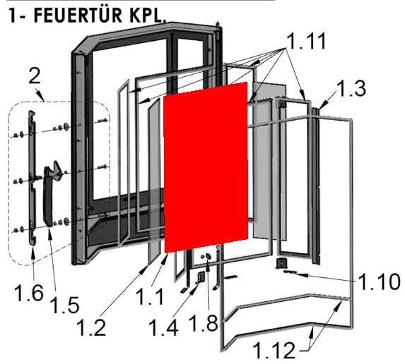 Justus P50-8 Sichtscheibe mittig B Scheibe