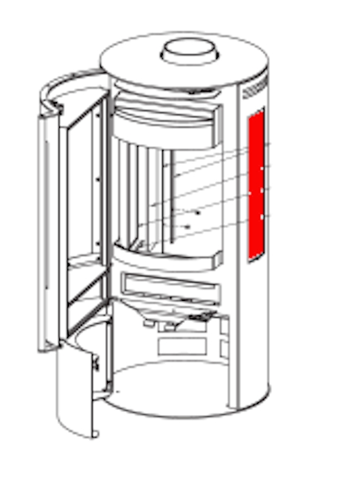 Fireplace Amarant sideglas højre indenfor