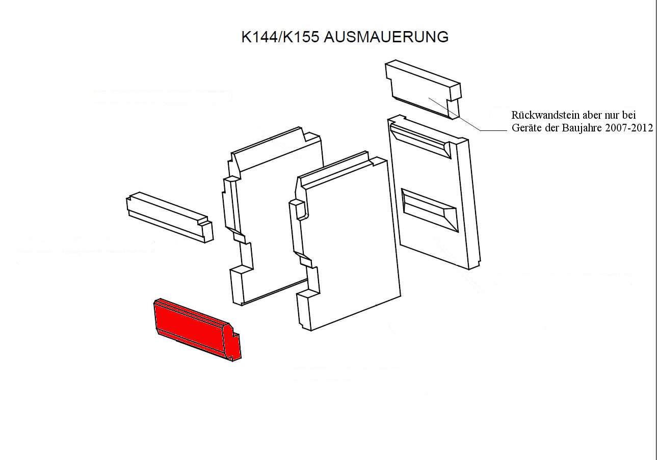 Wamsler K144 plierre de foyer avant pierre de foyer