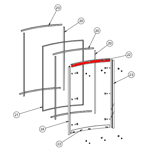 Fireplace Eden Scheibenhalter oben Glashalter 