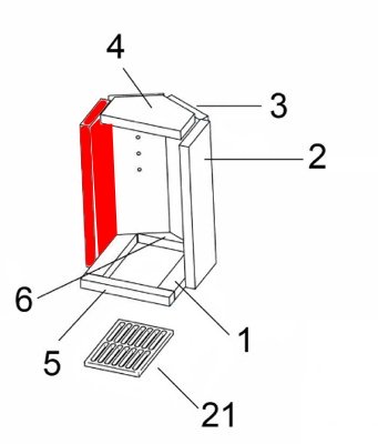 Oranier Artemis 3 Seitenstein links Feuerraumstein