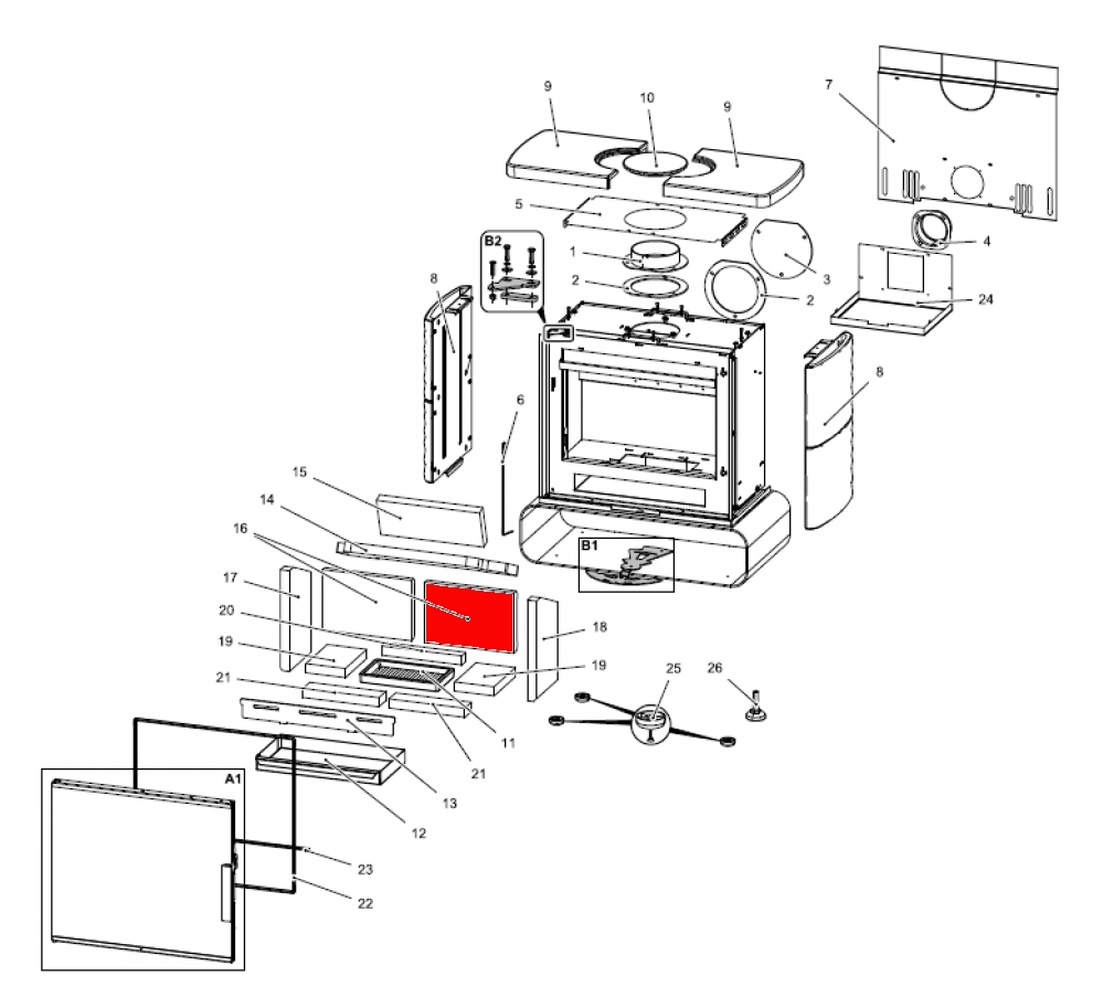 Haas+Sohn Hillington easy 347.15 Rückwandstein rechts