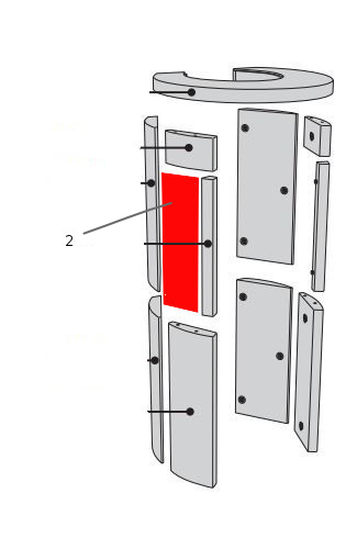 Contura 556 Style Sichtscheibe links außen Glasscheibe