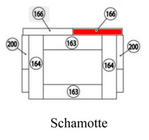 Haas+Sohn Dalen 304.15 Pierre de paroi de fond à droite pierre de la chambre de combustion