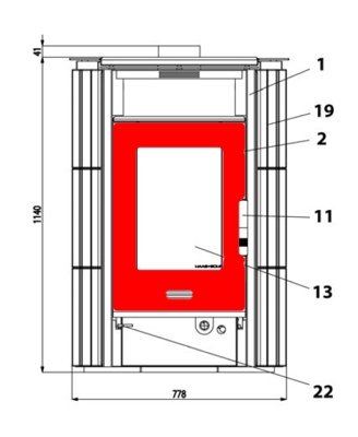 Haas-Sohn Breisgau 172.17 brændkammerdør