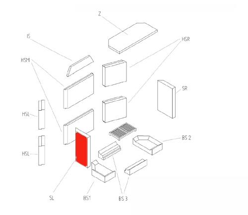 Haas+Sohn Opus 168.18 Seitenstein links vorne Feuerraumstein