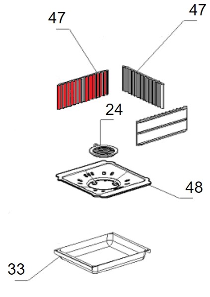 La Nordica TermoRosella Plus Forno Seitenplatte links B Gussplatte