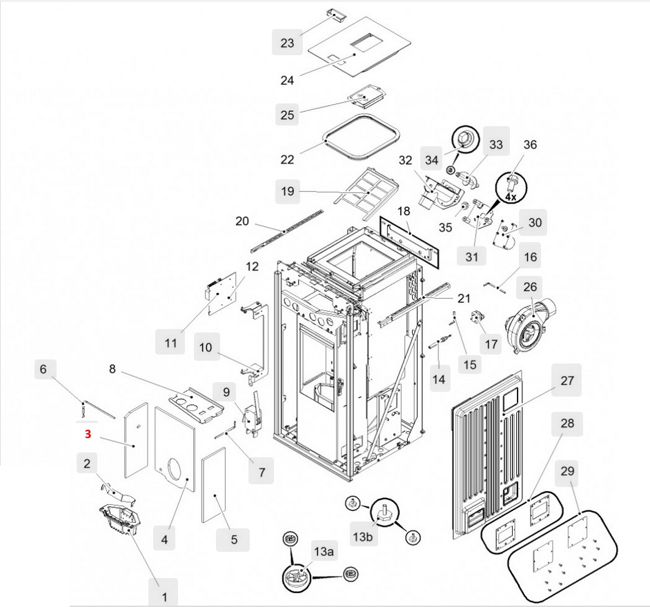 Haas+Sohn HSP 6 Premium 521.08 Seitenstein links Brennraumstein