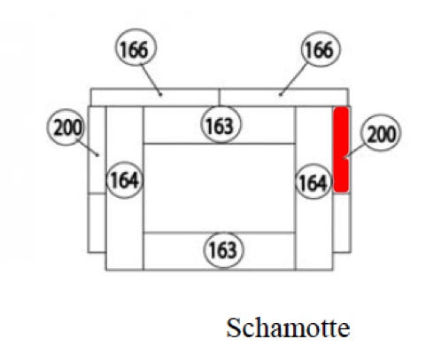 Haas+Sohn Dalen 304.15 Pierre de paroi côté à droite pierre de la chambre de combustion