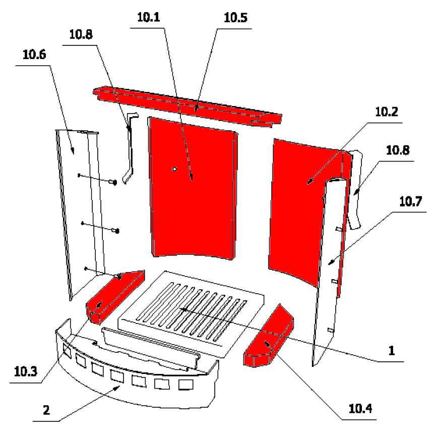 Oranier K6 Tira Feuerraumauskleidung Brennraumauskleidung