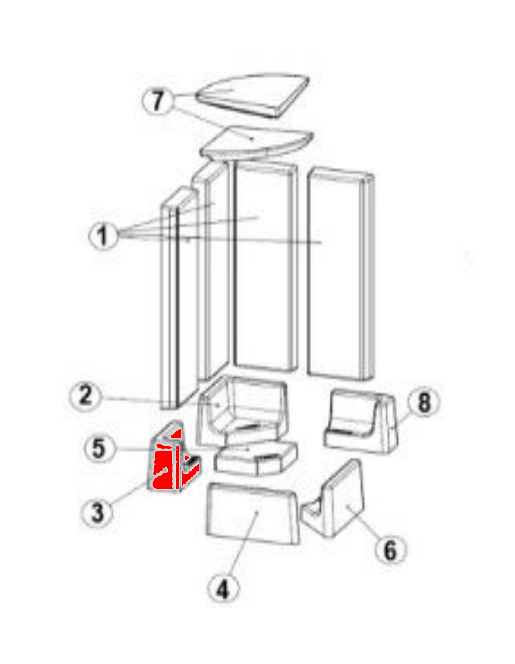 Austroflamm KE 38x38x57 bundsten venstre