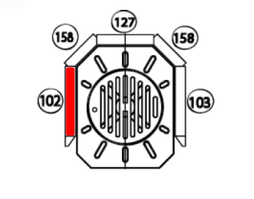 Haas+Sohn Argentum 210.15 Pierre de paroi côté à gauche à l’avant A pierre de la chambre de combustion