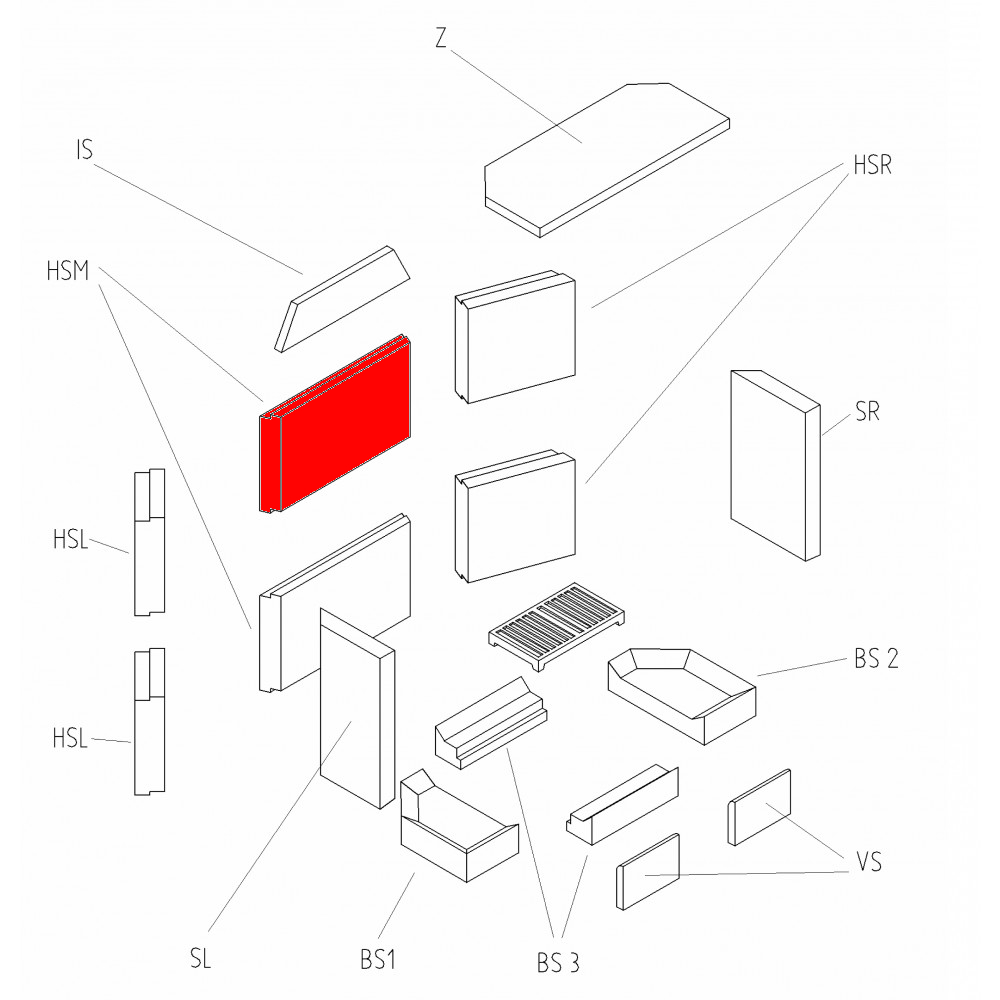 Haas+Sohn Komfort 180.18 pierre de foyer en haut