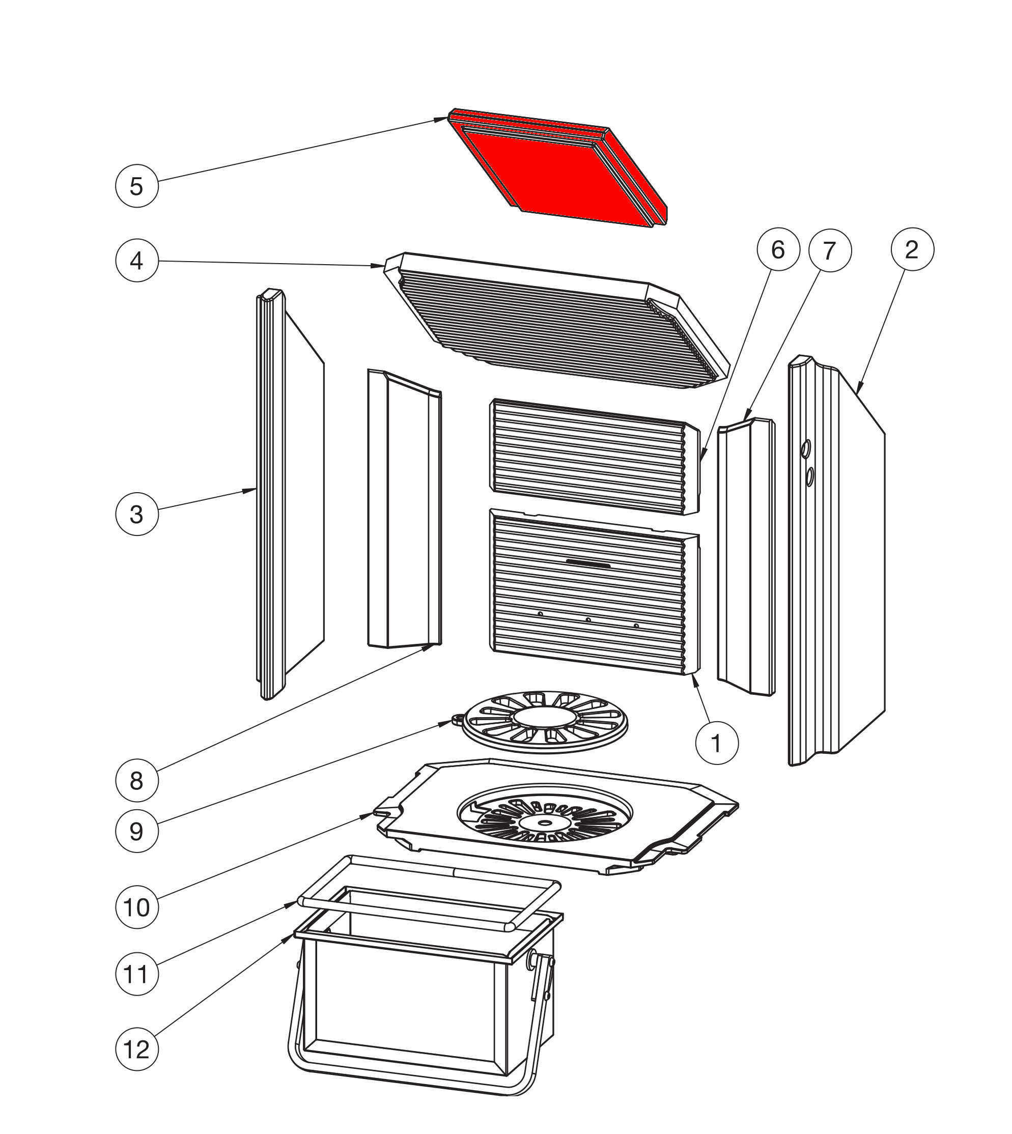 Heta Scan-Line 900 røgvenderplade oven A