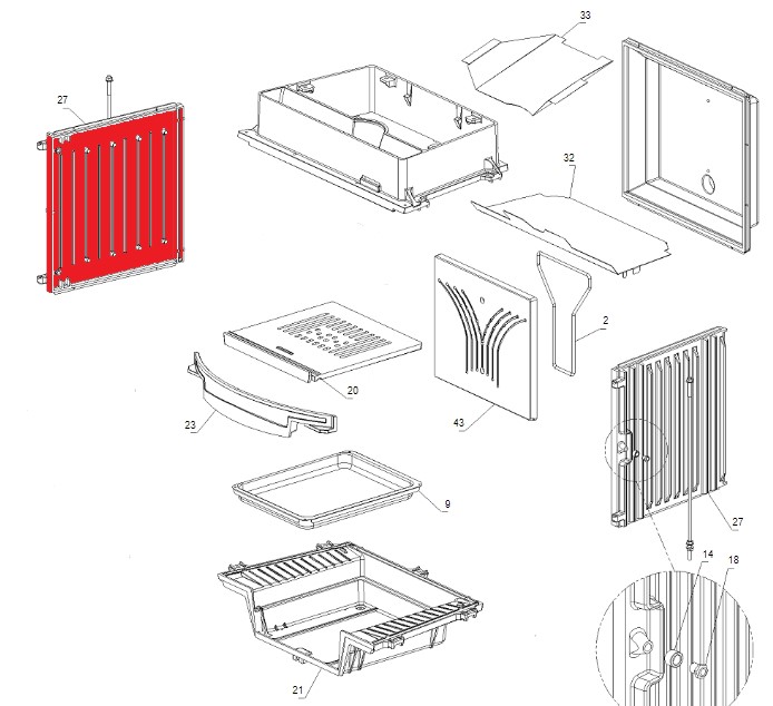 La Nordica Focolare 70 Tondo sideplade venstre D