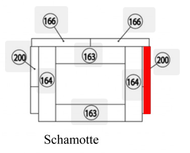 Haas+Sohn Varde 275.15 Seitenstein rechts Feuerraumstein