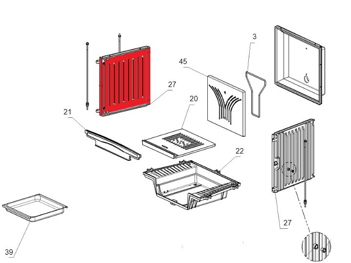 La Nordica Focolare 70 Piano sideplade venstre C