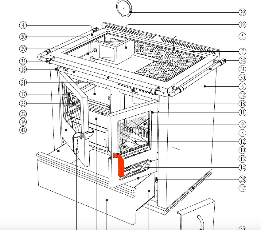 Wamsler K134F/A Türgriff Heiztür A